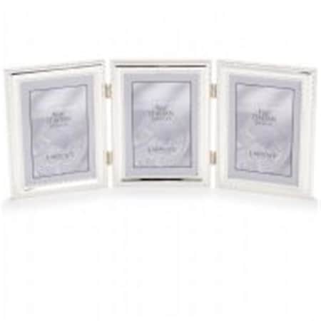 Lawrence Frames Beaded Silver Plated Triple Picture Frame - 4 x 5 in. 510745T
